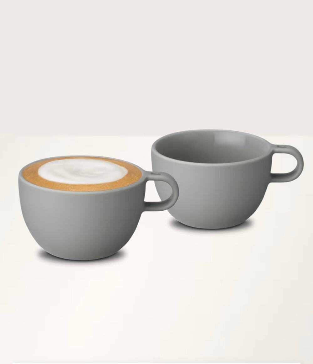 Set of 2 Nespresso Barista Cappuccino Medium Cups gray